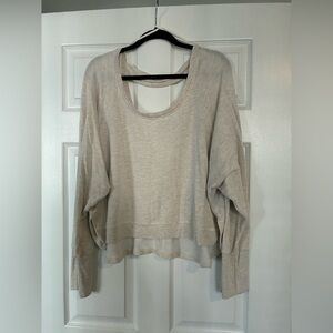 Anthropologie Daily Practice Light Beige Layered Long Sleeve Top